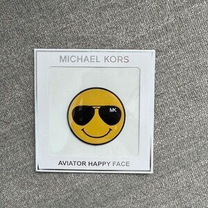 Michael Kors Yellow and Black Aviator Smiley Sticker - NEW